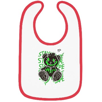 Discover Neon Green Grunge Teddy Bear Design Bibs
