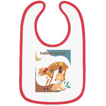 Discover Autumn Deer Falling for Fall Bibs