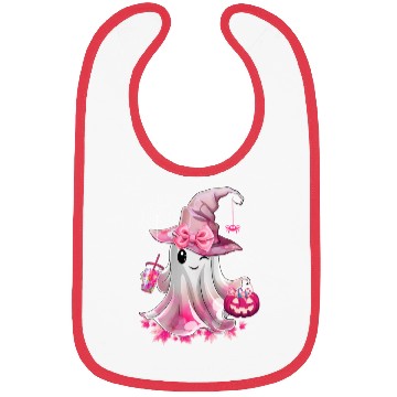 Discover Cute Ghost Drinking Coffee Halloween Ice Coffee Bibs