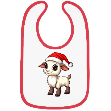 Discover Festive Christmas Goat Cartoon Design Bibs
