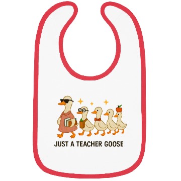 Discover Whimsical Teacher Goose with Ducklings Bibs
