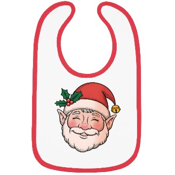 Discover Festive Santa Elf Face Design Bibs