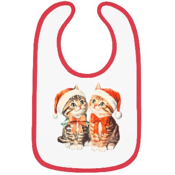 Discover Festive Kittens in Santa Hats Bibs