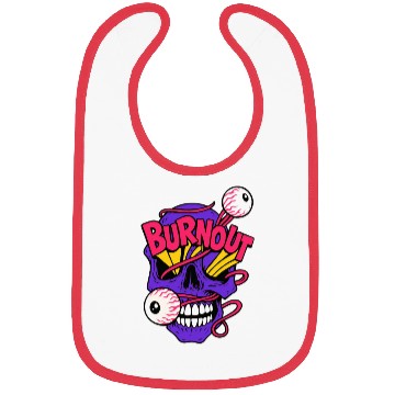 Discover Vibrant Skull with Billiard Balls & Neon Elements Bibs