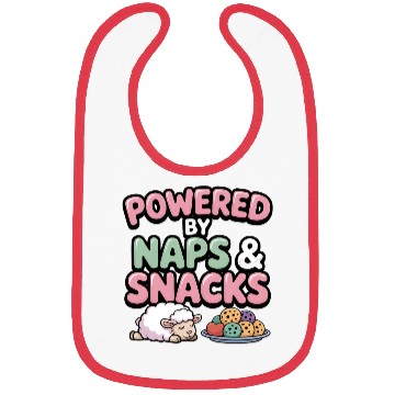 Discover Powered by Naps and Snacks Illustration Bibs