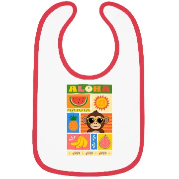 Discover Cute Hawaiian Monkey Summer Bibs