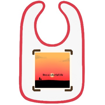 Discover Colorful sunsets with modern text Bibs