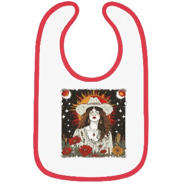 Discover Mystic Sunflower Woman Illustration Bibs