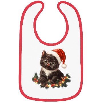 Discover Festive Black Cat Christmas Edition Bibs