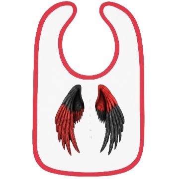 Discover Red and Black Angel Wings Illustration Bibs