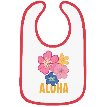 Discover Tropical Aloha Floral Design Bibs