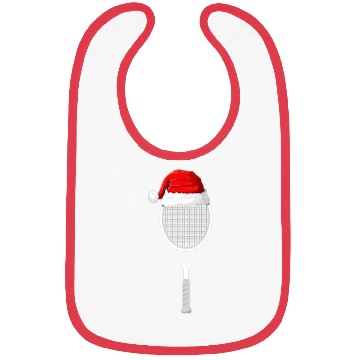 Discover Festive Tennis Racket with Santa Hat Bibs
