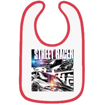 Discover Neon Street Racer Illustration Bibs