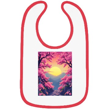 Discover Cherry Blossom Sunset Path Bibs
