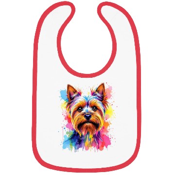 Discover Vibrant Yorkie Portrait Art Bibs