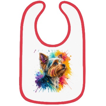 Discover Vibrant Yorkie Watercolor Portrait Bibs