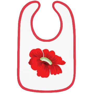 Discover Vivid Red Hibiscus Floral Design Bibs