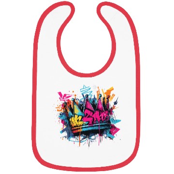 Discover Vibrant Graffiti Crown Design Bibs