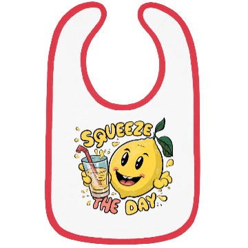 Discover Squeeze The Day Lemon Cartoon Bibs