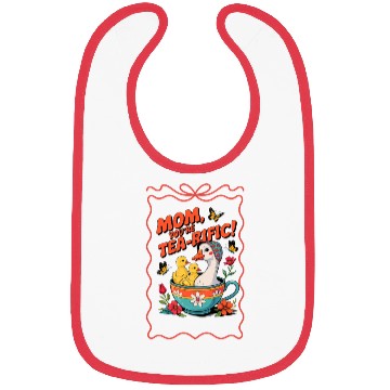Discover Motherly Swan and Ducklings Tea Humor Bibs