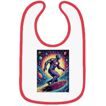 Discover Cosmic Surfer Astronaut Illustration Bibs