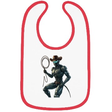 Discover Robot Cowboy – Futuristic Sci-Fi Western Artwork Bibs