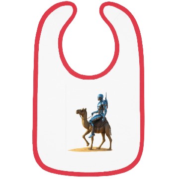 Discover Futuristic Robot Riding Camel – Sci-Fi Desert Adve Bibs