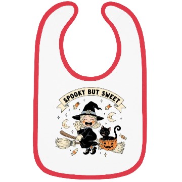 Discover Whimsical Halloween Witch and Cat Design Bibs