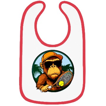 Discover Monkey tennis player / tennis monkey Bibs