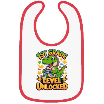 Discover 1st Grade Level Unlocked Back to School Video Game Bibs