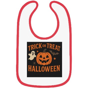 Discover Halloween Trick or Treat Pumpkin Design Bibs