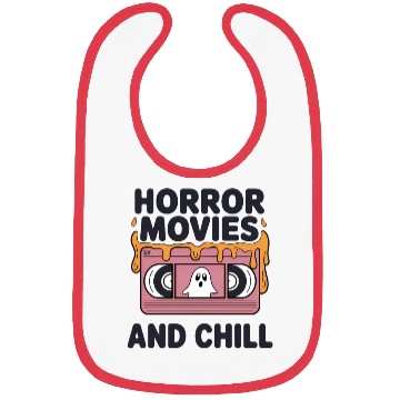 Discover Spooky Ghost VHS Tape Chill Design Bibs