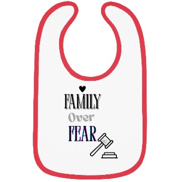 Discover Family Over Fear Neon Typography Design Bibs