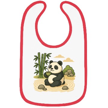 Discover Serene Panda in Bamboo Garden Bibs