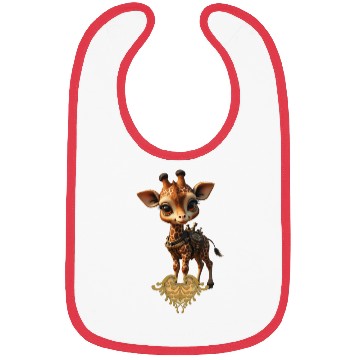 Discover Whimsical Giraffe with Steampunk Accessories Bibs