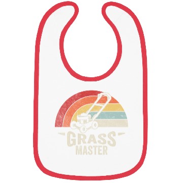 Discover Grass Master Lawn Mowing Lawn Mower  Funny Retro Bibs
