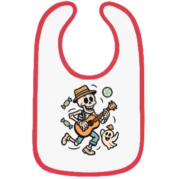 Discover Skeleton Playing Guitar with Ghost Bibs
