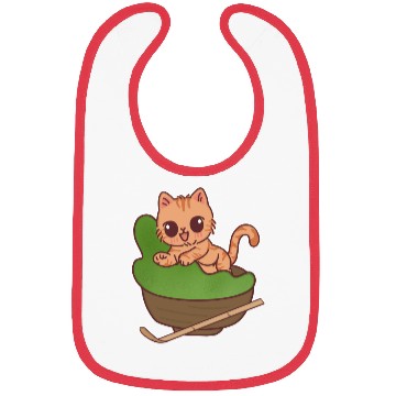 Discover Kawaii Cat in Matcha Tea Bowl Bibs