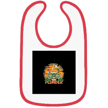 Discover Pirate Skull with Binoculars – Ocean Waves Plunder Bibs