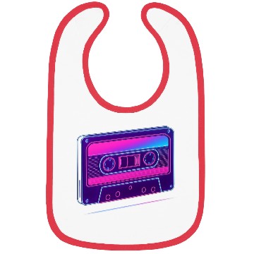 Discover Neon Cassette Tape Retro Design Bibs