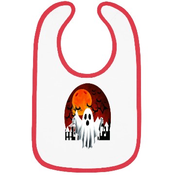 Discover Haunted Night Ghost with Bats Bibs