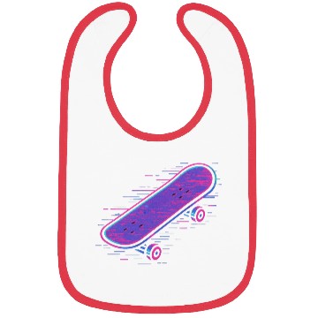 Discover Neon Retro Skateboard Design Bibs