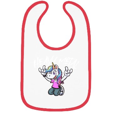Discover Vibrant Unicorn Rock Hand Design heavy Metal Bibs