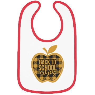 Discover Plaid Back to School Vibes Apple Bibs