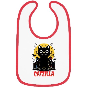 Discover Nighttime City Monster Catzilla Design Bibs