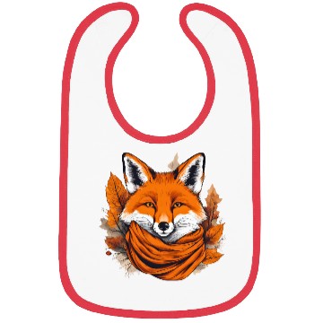 Discover Autumn Fox Portrait with Scarf Bibs