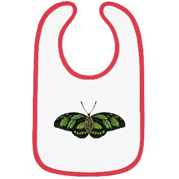 Discover August Green Peridot Dido Longwing Butterfly Art Bibs