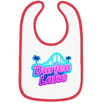 Discover Neon Daren Lake Sign with Roller Coaster and Palms Bibs
