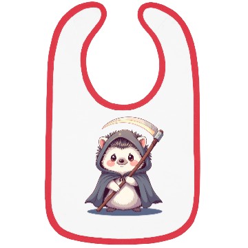 Discover Cute Hooded Hedgehog with Scythe Bibs