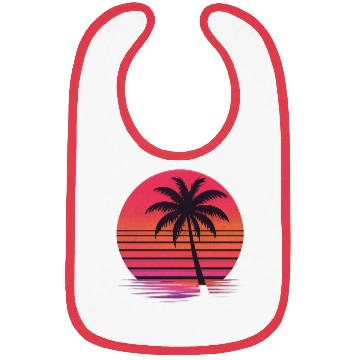 Discover Tropical Sunset Palm Silhouette Bibs